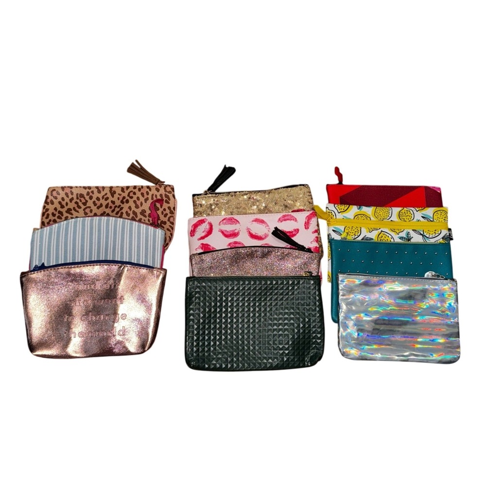 Ipsy Glam Bag Bundle Multicolor Tetris Collab Sequin Animal Print 11pc Set OS